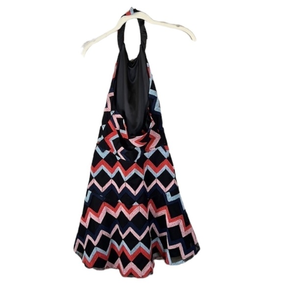 Parker Leona Zig Zag Halter Mini Dress Size 2 - Picture 6 of 15